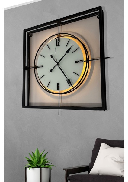 Siyah Kristal Square 60 cm Modern Duvar Saati fiyatları