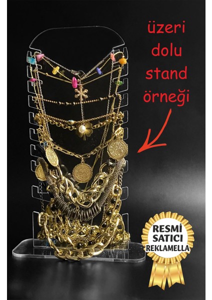 Dekoratif Şık Kolye Standı Takı Aksesuar Organizeri Pleksi Standı