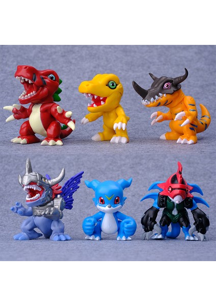 6 Digimon Model Bebek Agu Tyrannosaurus Mekanik Mavi Ejderha Canavar V-Mon Anime Modeli (Yurt Dışından)