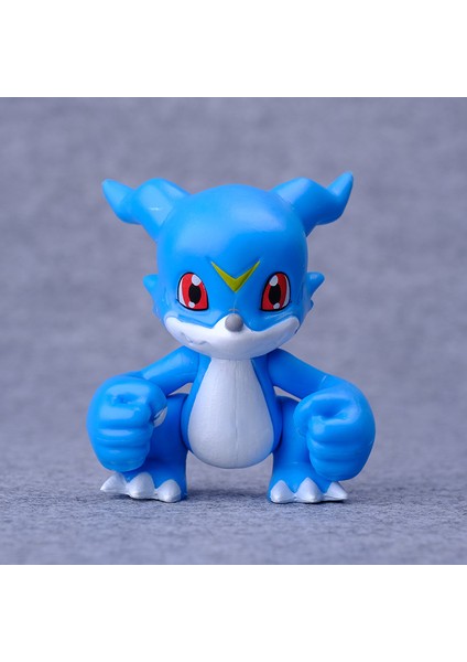 6 Digimon Model Bebek Agu Tyrannosaurus Mekanik Mavi Ejderha Canavar V-Mon Anime Modeli (Yurt Dışından)