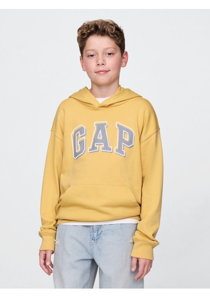Erkek Çocuk Sarı Gap Logo Relaxed Havlu Kumaş Sweatshirt