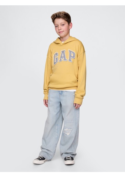 Erkek Çocuk Sarı Gap Logo Relaxed Havlu Kumaş Sweatshirt modelleri