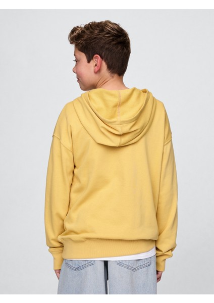 Erkek Çocuk Sarı Gap Logo Relaxed Havlu Kumaş Sweatshirt fırsatları