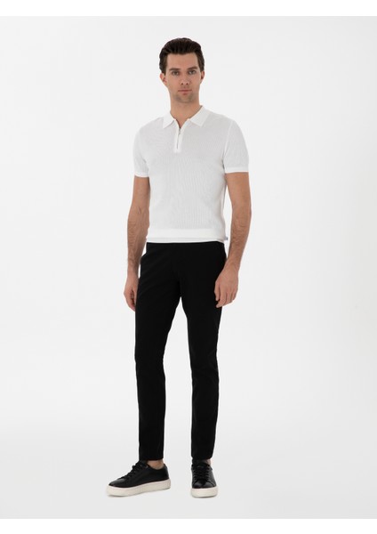Erkek Siyah Slim Fit Pamuk Karışımlı Kanvas Pantolon 50312177-VR046 modelleri