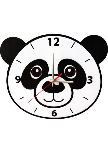 Sevimli Panda Duvar Saati Çocuk Odası Duvar Saati