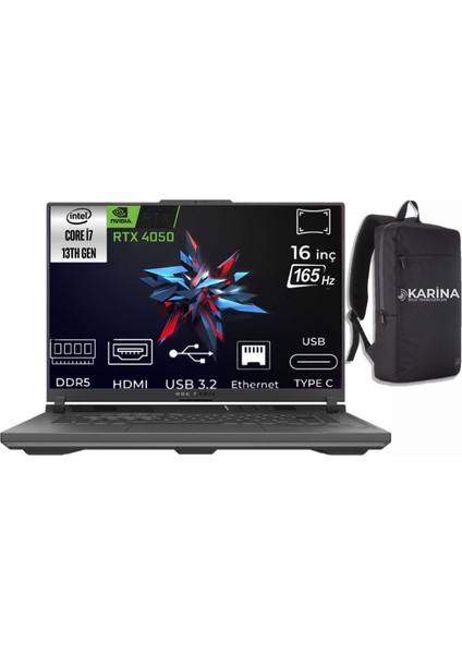 Rog Strix G16 I7-13650HX G614JU-N3110-078 32GB 4tb RTX4050 8gb Windows 11 Pro 16" Wuxga Taşınabilir Bilgisayar