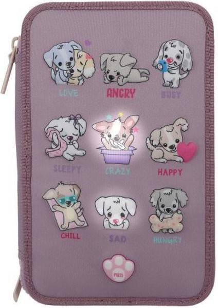 Üçlü Kalem Kutusu LED Köpekler Ruh Hali modelleri