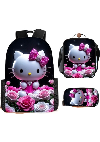 3 Parçalı Öğrenci Oxford Kumaş Sırt Çantası Postacı Çantası Kalem Kutusu (Yurt Dışından)