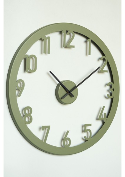 Stroke Metal Sessiz Duvar Saati - 48X48CM - Yeşil Renk - Modern Ev Ofis Dekorasyonları - APS115 fiyatları