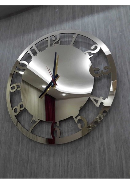 Büyük Yuvarlak Duvar Saati Altın Sarısı 60X60 cm indirimleri