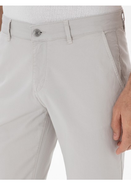 Erkek Taş Slim Fit Pamuk Karışımlı Kanvas Pantolon 50312177-VR049