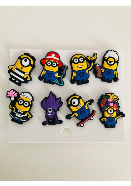 Elite Minyon Minions Terlik Süsü Jibbitz Crocs Aksesuarı 8 Adet Aksesuar 1 Adet