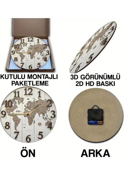 Sessiz Yuvarlak Ahşap Duvar Saati, Kuvars Hareketli 3D Görünümlü 2d Saat SDW125 indirimleri