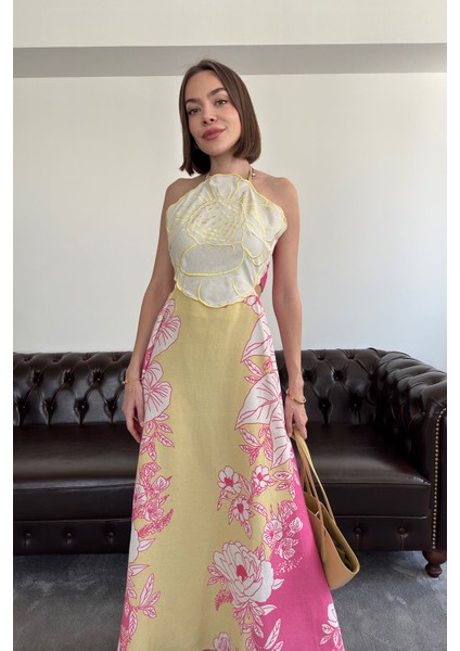 Nakışlı Premium Bağlamalı Nakışlı Elbise- Pembe modelleri