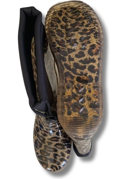 Konçlu Peluşlu Kadın Yağmur Çizmesi 36-40 Leopar fırsatları