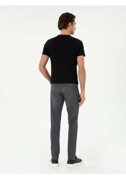 Erkek Gri Slim Fit Pamuk Karışımlı Jean Pantolon 50309058-VR024 fırsatları