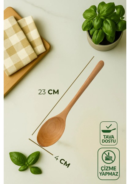 6'lı Vernikli Bambu & Kayın Mutfak Seti - Spatula, Küçük, Orta, Büyük Kaşık, Pilav Kaşığı, Kepçe fırsatları