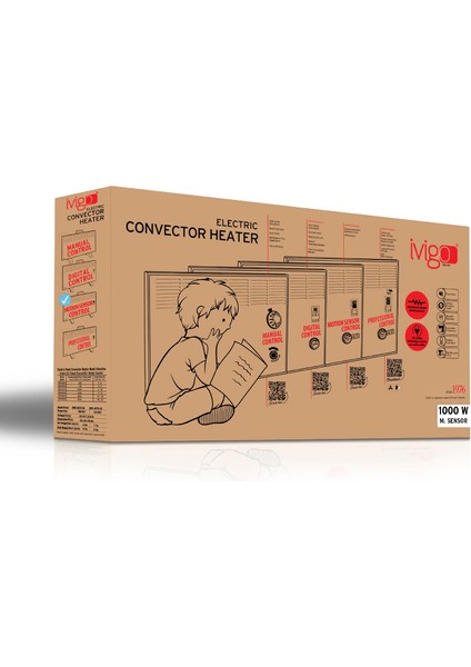 Ivigo 1000 Watt Hareket Sensörlü Konvektör Isıtıcı- EPK4570H10B Ayaklı