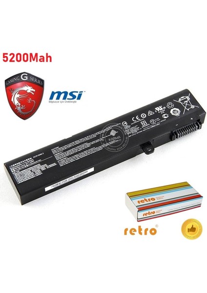 Msı GE73 Raider Rgb 8RE-285XTR Msi Notebook Bataryası, Laptop Pili V2 (5200MAH)