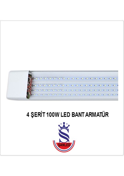 100wat 120 Cm Kristal Yatay Led Bant Armatür-trafolu Gün Işığı 2 Adettir