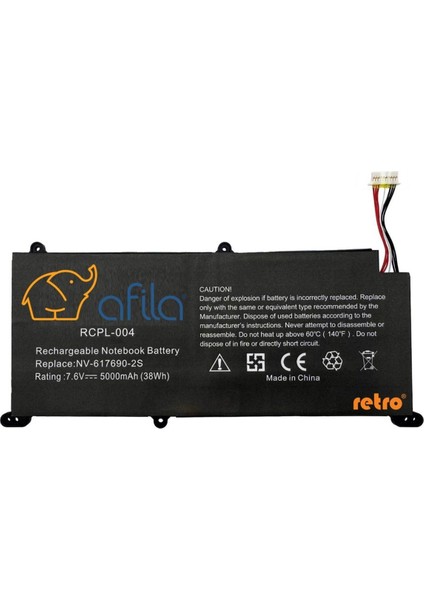 Casper Nirvana C350.5005-4100T Notebook Bataryası, Laptop Pili - Ver.2