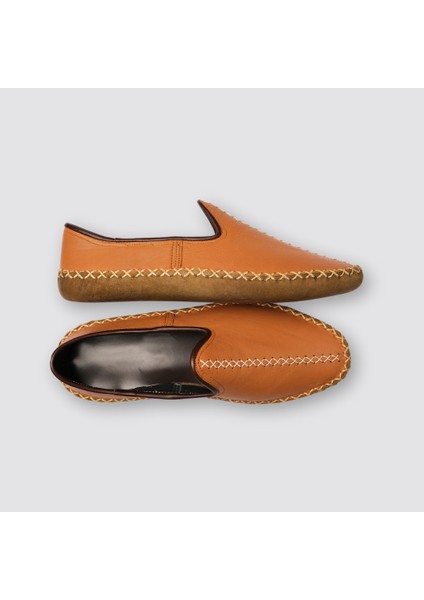 El Yapımı Hakiki Deri Çarık Model Unisex Kahverengi Ayakkabı / Yemeni Ayakkabı / Babet