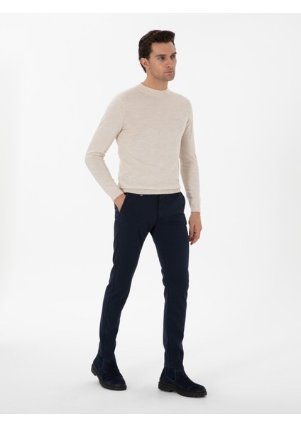 Erkek Lacivert Slim Fit Kanvas Pantolon 50311593-VR033 modelleri