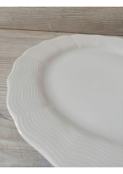 Wavy Beyaz 24 Parça 6 Kişilik Porselen Yemek Takımı fırsatları