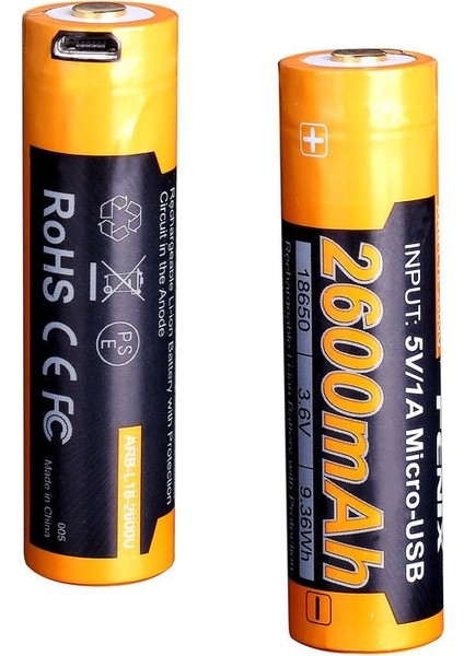ARB-L18 2600U USB Şarjlı Pil modelleri
