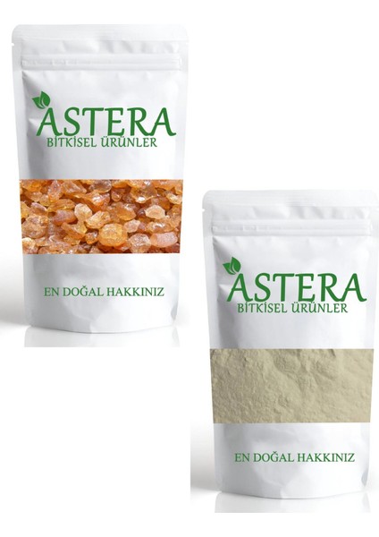 50 gr Tane Arap Zamkı + 50 gr Toz Arap Zamkı ( Zamkı Arabi - Akasya Gamı )