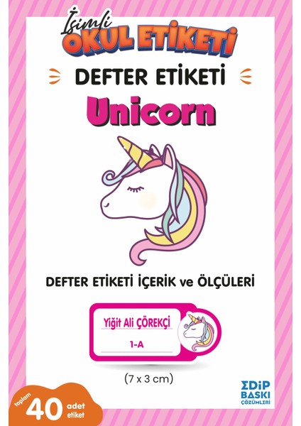 Unıcorn Defter Etiketi