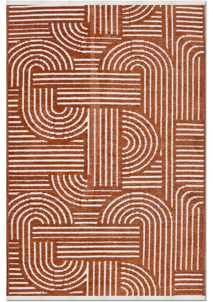 Revna Turuncu / Kiremit Yıkanabilir Halı – Kaydırmaz Taban, Pamuk Dokuma fiyatları