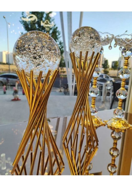 2'li Küre Çapraz Ayak 2'li Set Köpüklü Kıristal 25CM 30CM modelleri