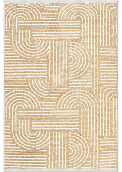 Revna Sarı Bej (Kum Beji) Yıkanabilir Halı – Kaydırmaz Taban, Pamuk Dokuma modelleri