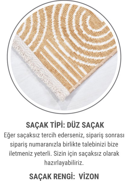 Revna Sarı Bej (Kum Beji) Yıkanabilir Halı – Kaydırmaz Taban, Pamuk Dokuma