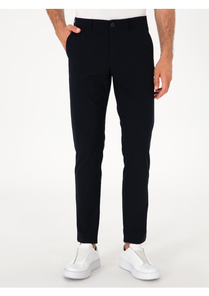 Erkek Lacivert Slim Fit Kanvas Pantolon 50313881-VR033 fırsatları