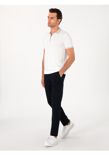Erkek Lacivert Slim Fit Kanvas Pantolon 50313881-VR033