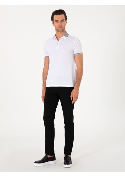 Erkek Siyah Slim Fit Kanvas Pantolon 50313881-VR046