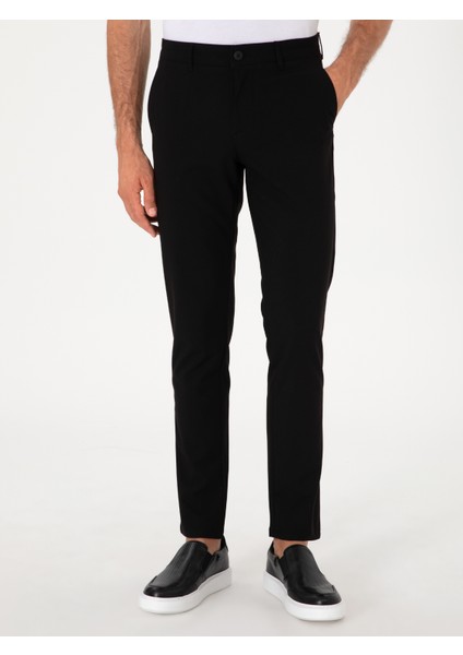Erkek Siyah Slim Fit Kanvas Pantolon 50313881-VR046 fiyatları