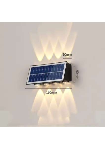 6 Adet Güneş Enerjili LED Aplik Ct 8010 - Solar Enerjili Bahçe Aydınlatma (Dış Mekan)(Günışığı)