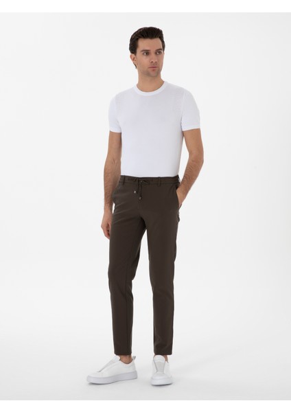 Erkek Haki Slim Fit Beli Bağcıklı Esnek Klasik Pantolon 50310507-VR027 modelleri