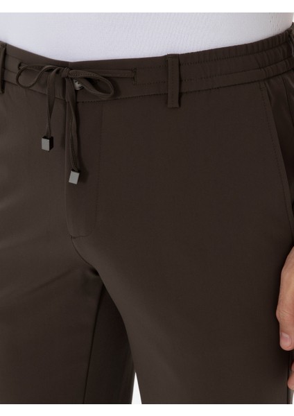 Erkek Haki Slim Fit Beli Bağcıklı Esnek Klasik Pantolon 50310507-VR027 indirimleri