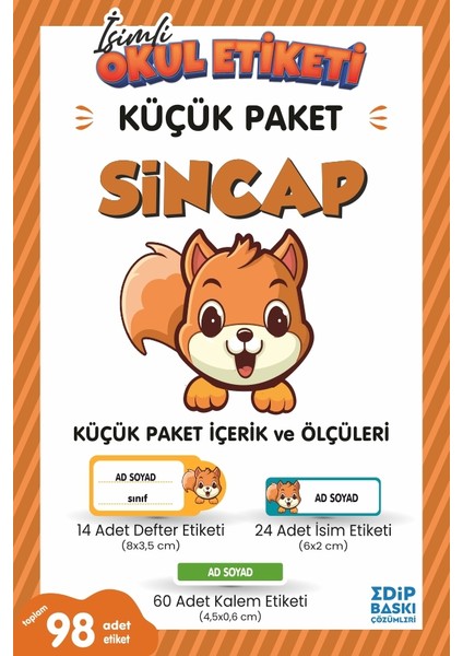 SİNCAP Küçük Paket Okul Etiketi