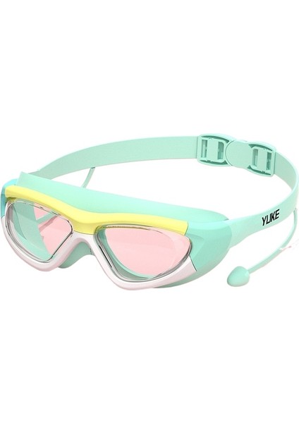 Çocuk Yüzme Gözlükleri Erkek Kız Yüzme Gözlükleri Su Geçirmez Anti-Sis Hd Büyük Çerçeve (Yurt Dışından)