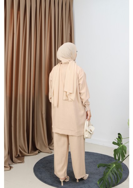 Fermuarlı Keten Takım