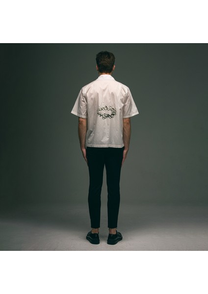 Tasarım Baskılı Oversize Gömlek