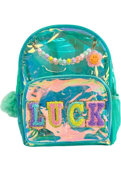 Vest Nakış Sırt Okul Çantası Şeffaf Turkuaz
