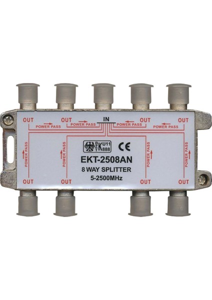 Splitter 1/8 Powerpass 5-2500MHZ Fully E-335E B1