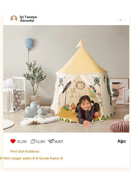 Çocuklar Kapalı Ins Prenses Çocuk Oyun Evi Çadır (Yurt Dışından) fırsatları