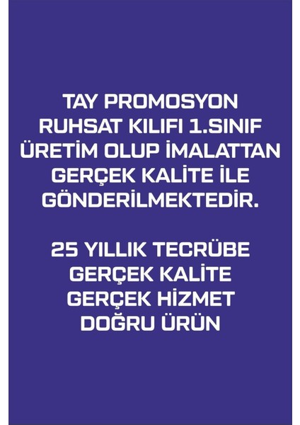 Ruhsat Kılıfı Pvc Mavi Renk Boş Yazısız 1. Sınıf Kaliteli Hammadde 1 Adet
